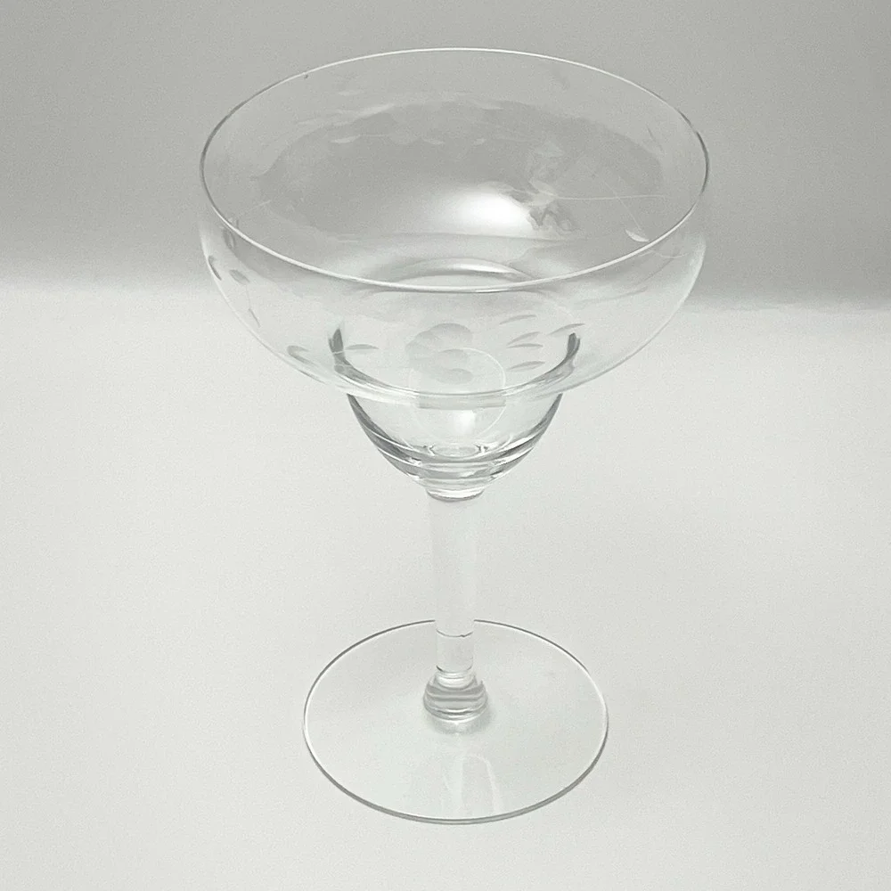Princess House‎ Margarita Etched Floral Glass Crystal Heritage #479 Discontinued